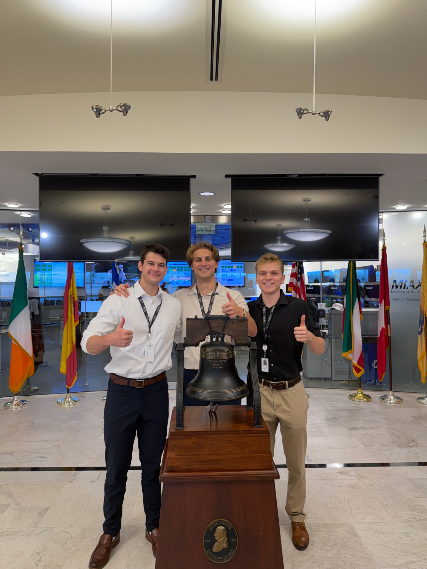 Lucas with fellow interns at the MIAX National Operations Command Center